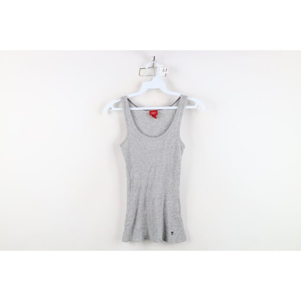 Vtg Y2K Mossimo Surfing Womens XS Babydoll Thermal Ribbed Knit Tank Top T-Shirt